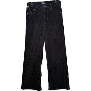 Citizens of Humanity Paloma High Rise Wide Leg Pants Black Corduroy 26